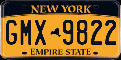 NY license plate GMX9822