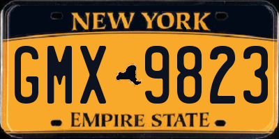 NY license plate GMX9823