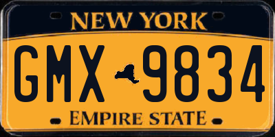 NY license plate GMX9834