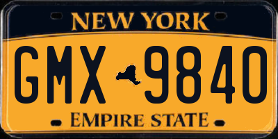 NY license plate GMX9840