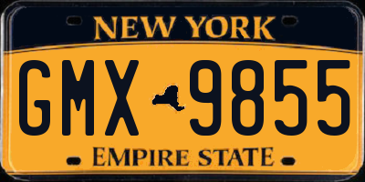 NY license plate GMX9855