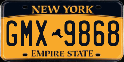 NY license plate GMX9868