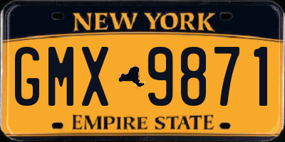 NY license plate GMX9871