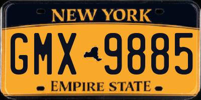 NY license plate GMX9885