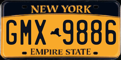 NY license plate GMX9886