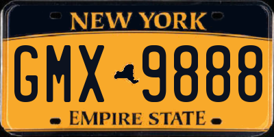 NY license plate GMX9888