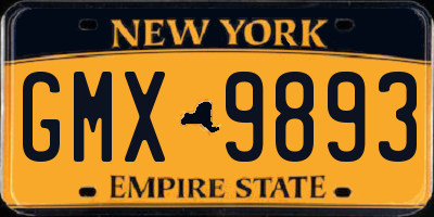 NY license plate GMX9893