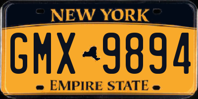 NY license plate GMX9894