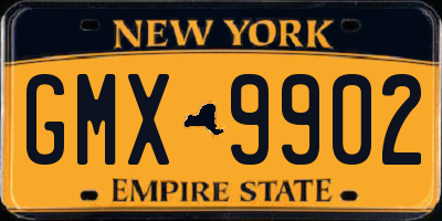 NY license plate GMX9902