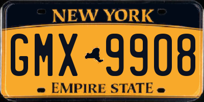 NY license plate GMX9908