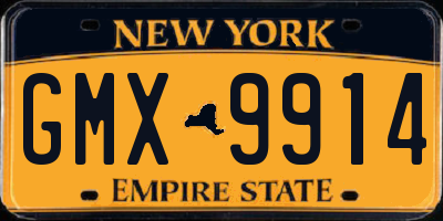 NY license plate GMX9914