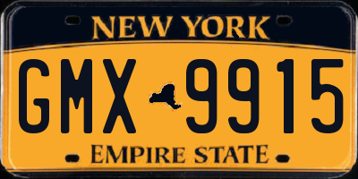 NY license plate GMX9915