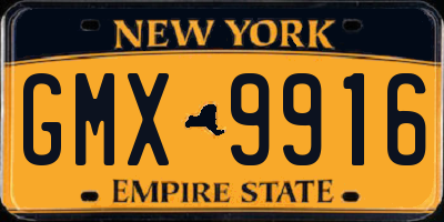 NY license plate GMX9916