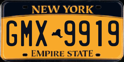 NY license plate GMX9919