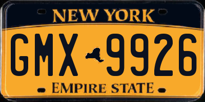 NY license plate GMX9926