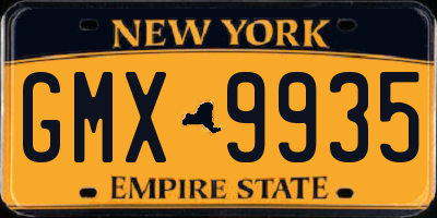 NY license plate GMX9935