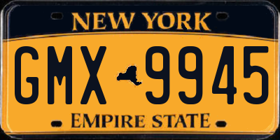 NY license plate GMX9945