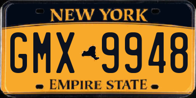 NY license plate GMX9948