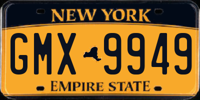 NY license plate GMX9949