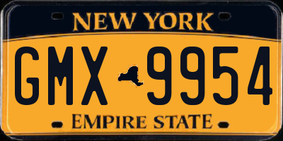 NY license plate GMX9954