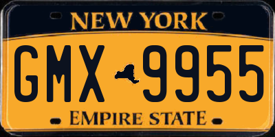 NY license plate GMX9955