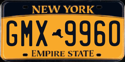 NY license plate GMX9960