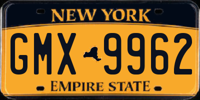 NY license plate GMX9962