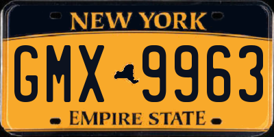 NY license plate GMX9963