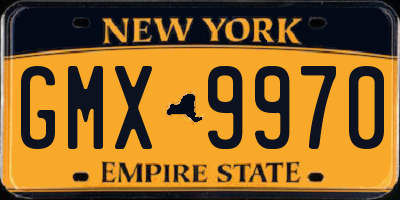 NY license plate GMX9970