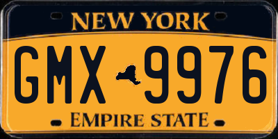 NY license plate GMX9976