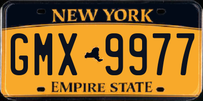 NY license plate GMX9977