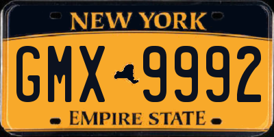 NY license plate GMX9992