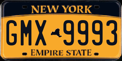 NY license plate GMX9993