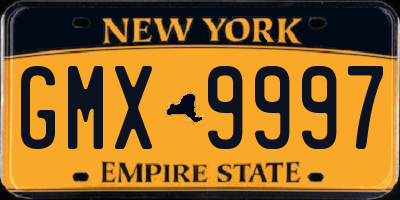 NY license plate GMX9997