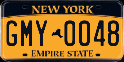 NY license plate GMY0048