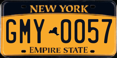 NY license plate GMY0057