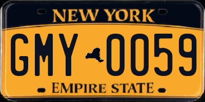 NY license plate GMY0059