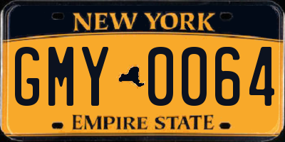 NY license plate GMY0064