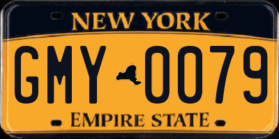NY license plate GMY0079
