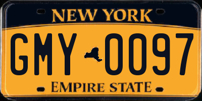 NY license plate GMY0097