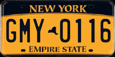NY license plate GMY0116