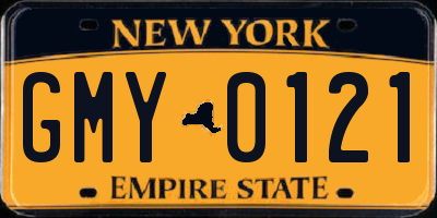 NY license plate GMY0121