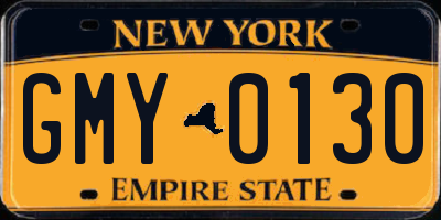 NY license plate GMY0130