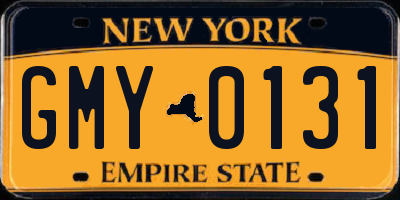 NY license plate GMY0131