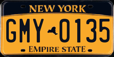 NY license plate GMY0135