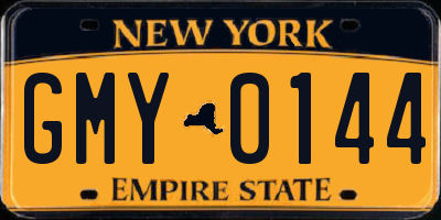 NY license plate GMY0144