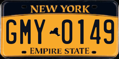 NY license plate GMY0149