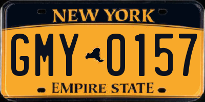 NY license plate GMY0157