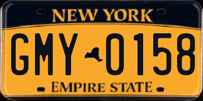 NY license plate GMY0158