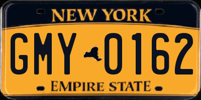 NY license plate GMY0162
